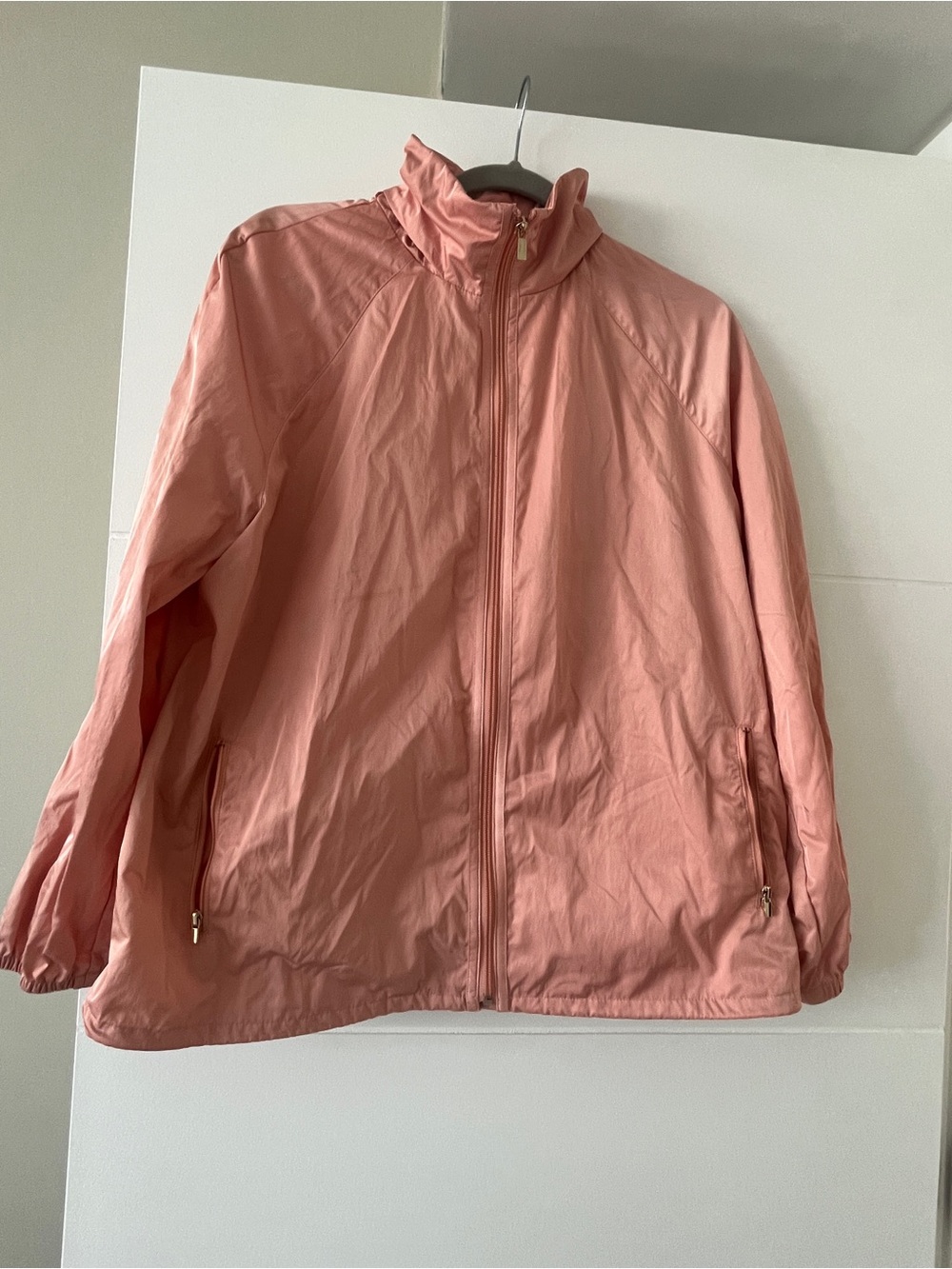 Chico's Zenergy Windbreaker Hooded Mesh Back Lightweight Jacket size 12